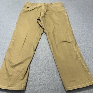 Kuhl Mens Outkast Pants Pockets Canvas Tan Hiking Outdoor 36X30 Patina Dye